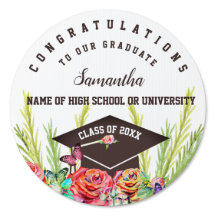 Brighten Floral Custom Double Sided Graduation