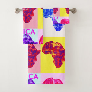 Brighten Your Bath: Africa Chequered Pop Art Towel
