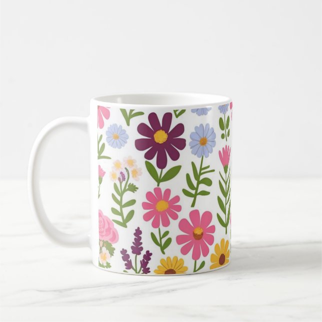 Brighten Your Day with Beautiful Flower Mugs (Left)