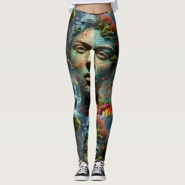 Brighten your day with our Cheerful CritteLeggings Leggings (Front)