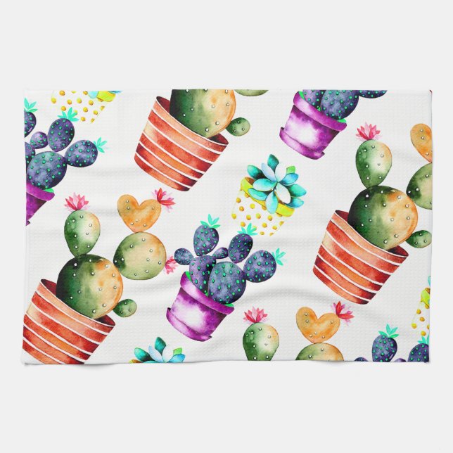 Brighten Your Kitchen with Desert Charm – Cactus Tea Towel (Horizontal)
