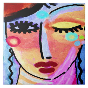 Brighter Days Ahead Abstract Digital Painting Ceramic Tile