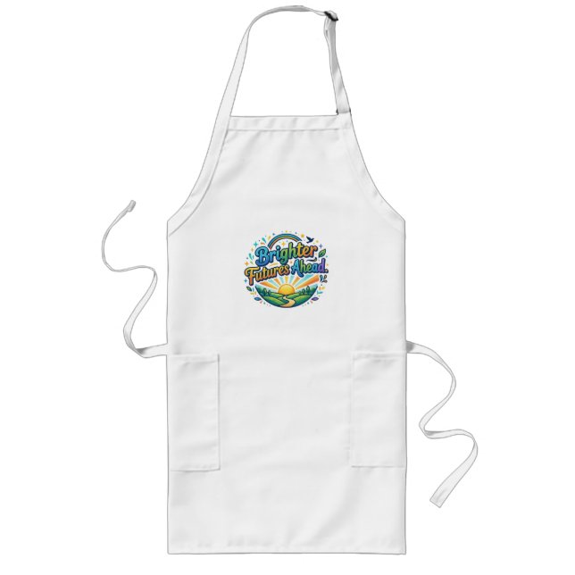Brighter Futures Ahead – Inspirational Typography  Long Apron (Front)