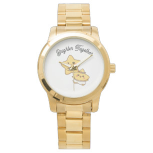 Brighter Together – Cute Couple golden watch Gift