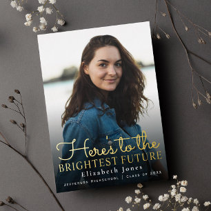 Brightest Future Gold Script Graduation Photo