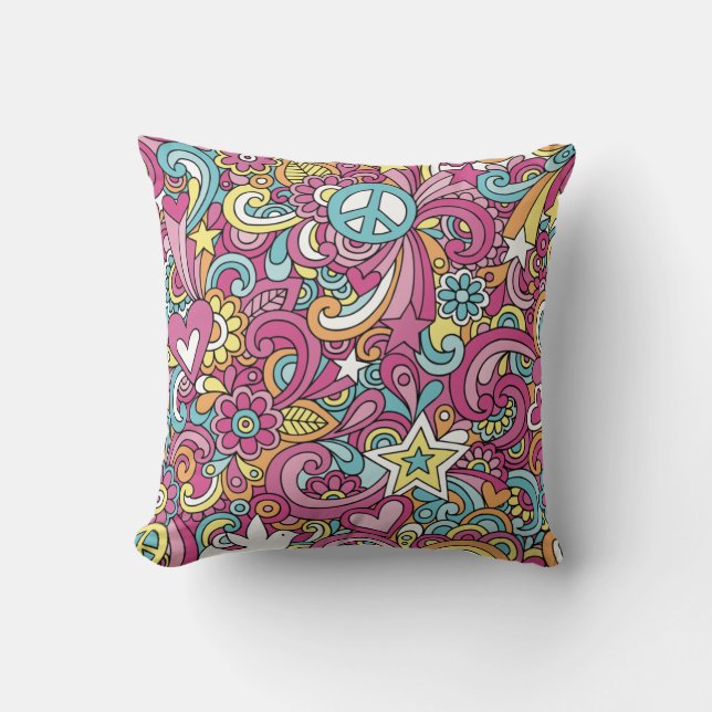 BrightHippie Pattern Throw Pillow (Front)