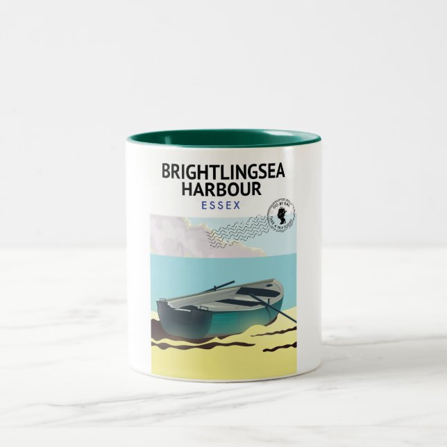 Brightlingsea Harbour Essex Two-Tone Coffee Mug (Center)