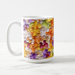 BRIGHTLY COLORED 3D LOOK ORCHIDS COFFEE MUG