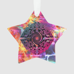 Brightly colored Christmas alternative design Ornament