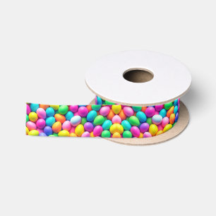 Brightly colored Easter Egg/Spring Satin Ribbon