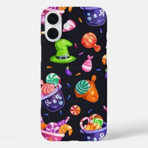 BRIGHTLY COLORED HALLOWEEN TRICK OR TREAT CANDY iPhone 16 PLUS CASE