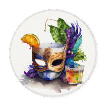 BRIGHTLY COLORED MARDI GRAS FESTIVE DRINKS