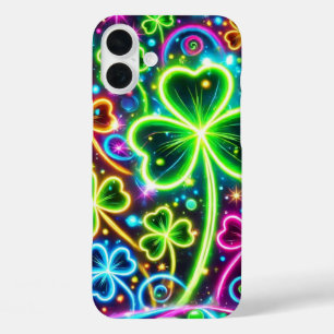 BRIGHTLY COLORFUL IRISH CELTIC SHAMROCKS iPhone 16 PLUS CASE