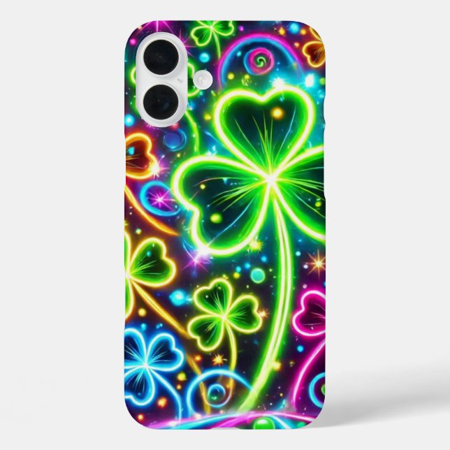 BRIGHTLY COLORFUL IRISH CELTIC SHAMROCKS Case-Mate iPhone CASE (Back)