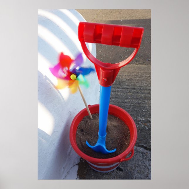 Brightly Coloured Beach Toys Poster (Front)