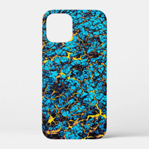 Brightly Coloured Blue and Yellow Abstract Pattern iPhone 12 Mini Case