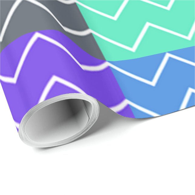 Brightly coloured cool chevron pattern wrapping paper (Roll Corner)