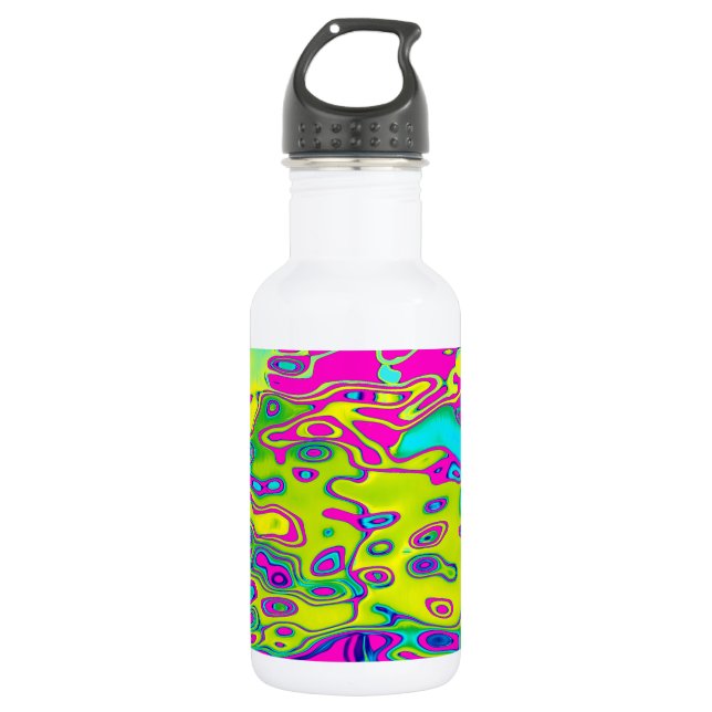 Brightly Coloured Crazy Colourful Abstract Pattern 532 Ml Water Bottle (Front)