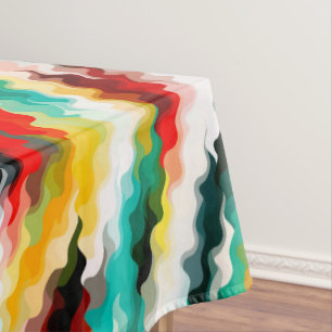 Brightly Coloured Crazy Colourful Abstract Pattern Tablecloth
