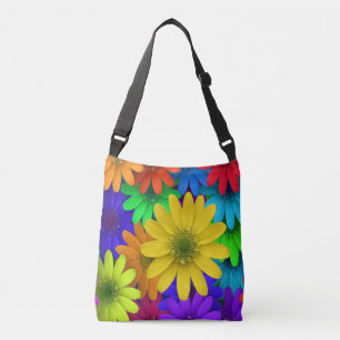 Brightly Coloured Daisies Crossbody Bag