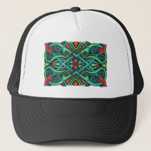 Brightly Coloured Dragon Head Celtic Knot Trucker Hat