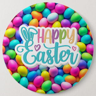 Brightly coloured Easter Egg/Spring 6 Cm Round Badge
