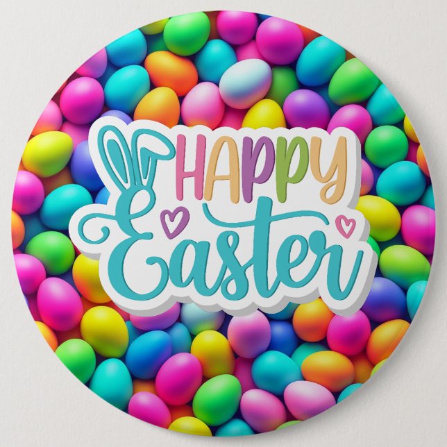 Brightly coloured Easter Egg/Spring  6 Cm Round Badge (Front)