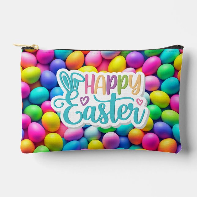 Brightly coloured Easter Egg/Spring  Accessory Pouch (Front)