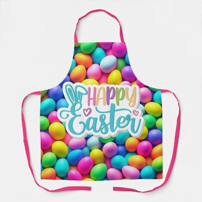 Brightly coloured Easter Egg/Spring  Apron (Front)