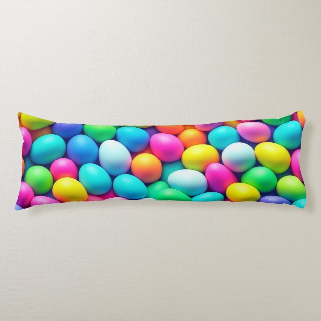 Brightly coloured Easter Egg/Spring  Body Cushion (Front)