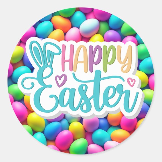 Brightly coloured Easter Egg/Spring  Classic Round Sticker (Front)