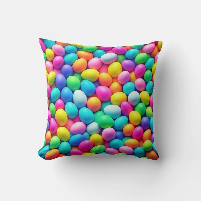 Brightly coloured Easter Egg/Spring  Cushion (Front)