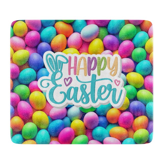 Brightly coloured Easter Egg/Spring  Cutting Board (Front)