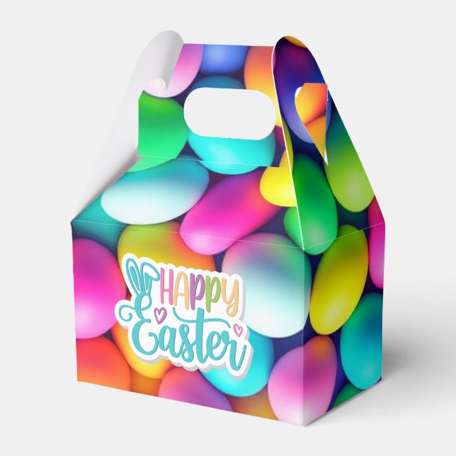 Brightly coloured Easter Egg/Spring  Favour Box (Front Side)