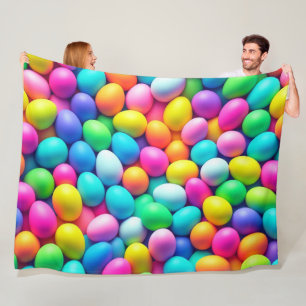 Brightly coloured Easter Egg/Spring Fleece Blanket