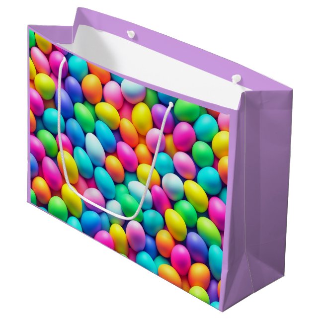 Brightly coloured Easter Egg/Spring  Large Gift Bag (Front Angled)