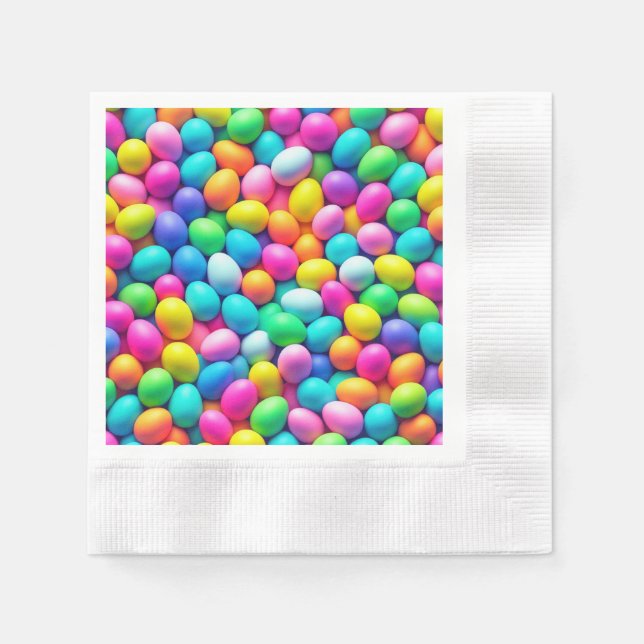 Brightly coloured Easter Egg/Spring  Napkin (Front)