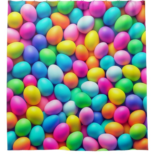 Brightly coloured Easter Egg/Spring  Shower Curtain (Front)
