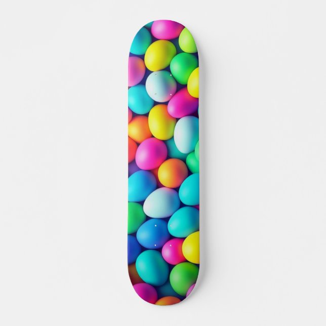 Brightly coloured Easter Egg/Spring  Skateboard (Front)