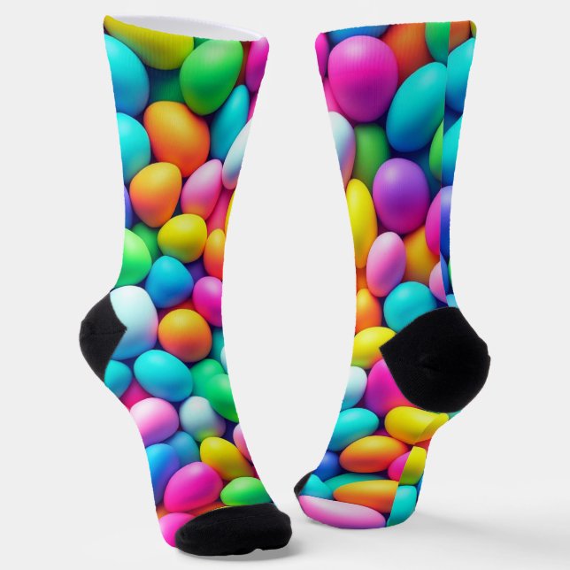 Brightly coloured Easter Egg/Spring  Socks (Angled)