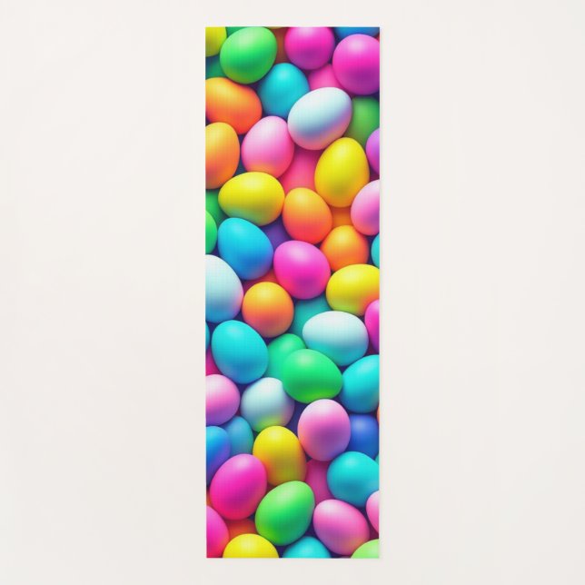 Brightly coloured Easter Egg/Spring  Yoga Mat (Front)
