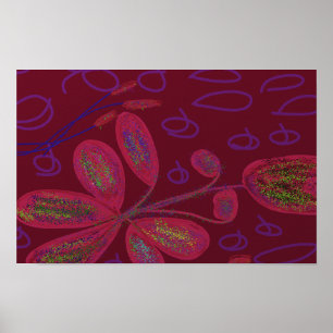 Brightly Coloured Floral Poster