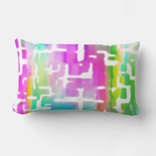 Brightly Coloured Funky Cool Abstract Lumbar Cushion