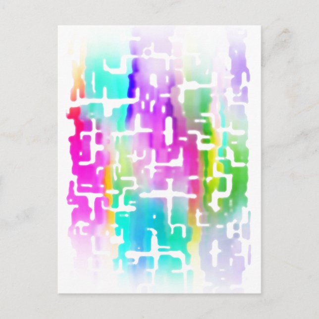Brightly Coloured Funky Cool Abstract  Postcard (Front)