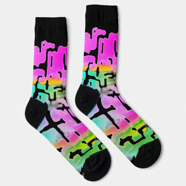 Brightly Coloured Funky Cool Abstract  Socks (Right)