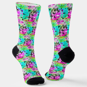 Brightly Coloured Funky Cool Abstract  Socks