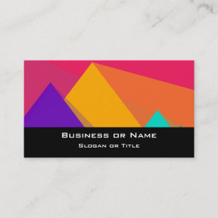 Brightly Coloured Geometric Triangles and Pyramids Business Card