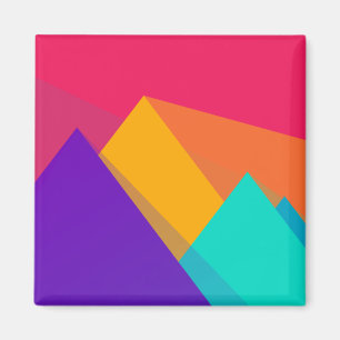 Brightly Coloured Geometric Triangles and Pyramids Magnet