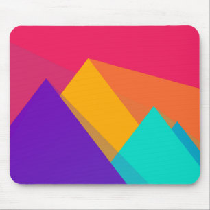 Brightly Coloured Geometric Triangles and Pyramids Mouse Pad