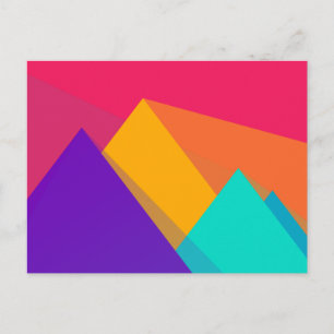 Brightly Coloured Geometric Triangles and Pyramids Postcard
